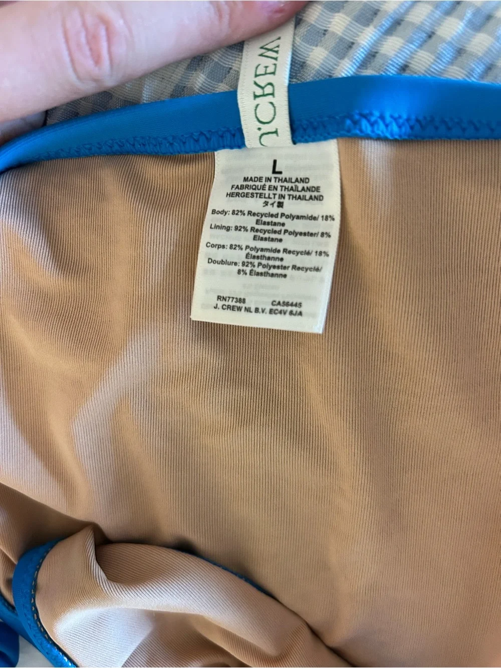 J. Crew Bright Blue Triangle Tie Bikini Set